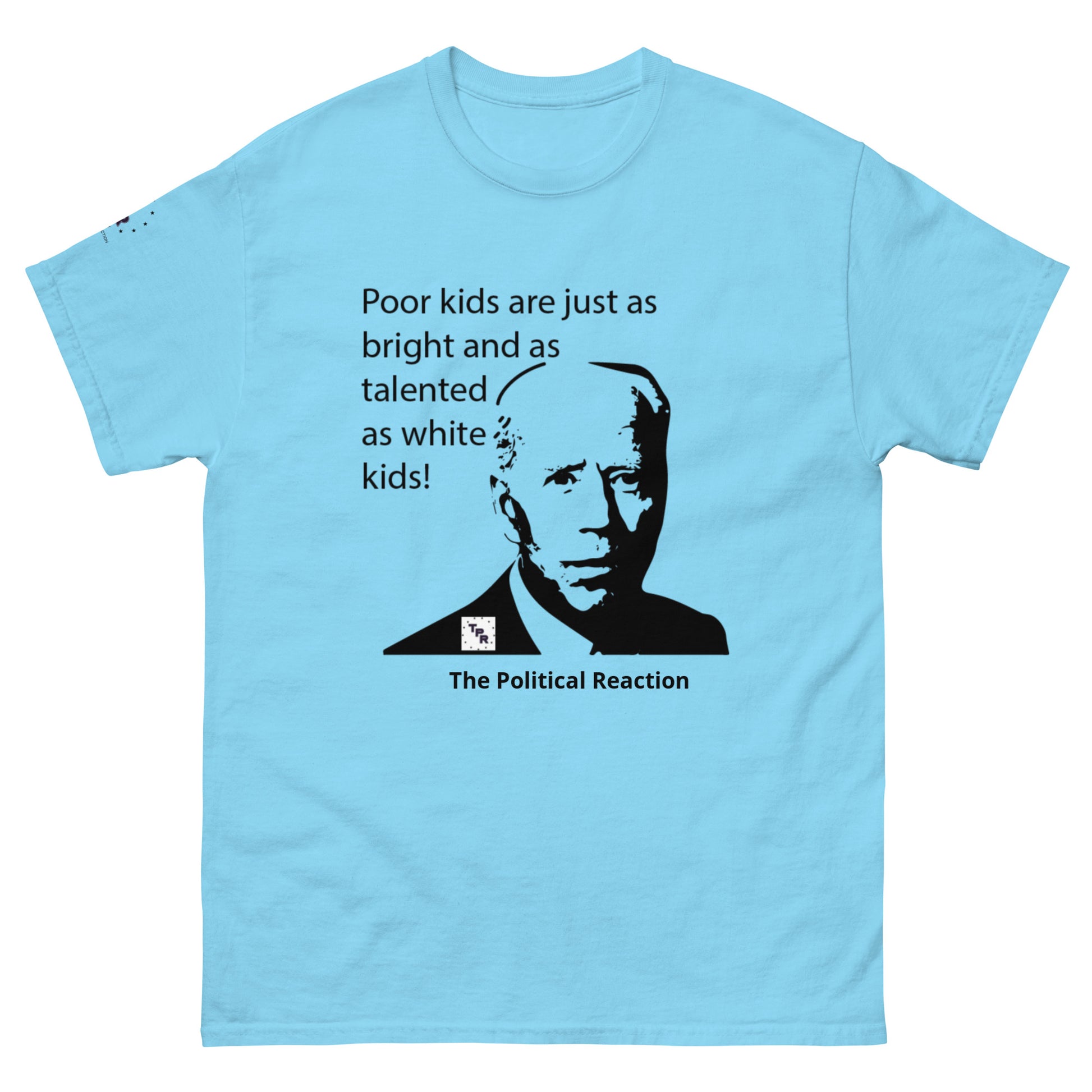 Biden-line-Poor-kids-t-shirt-Sky-blue-front