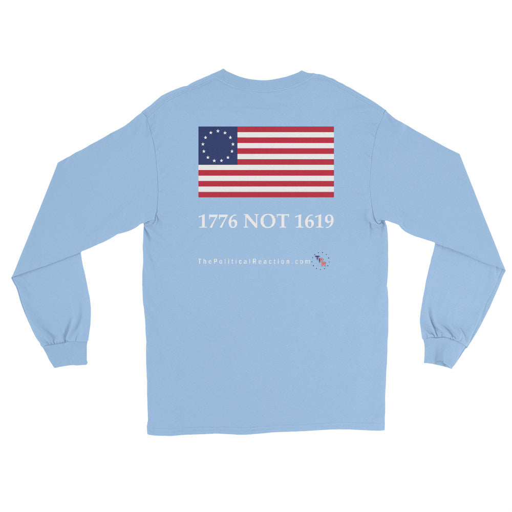 Reaction-1776-not-1619-Longsleeve-shirt-Light-blue-back