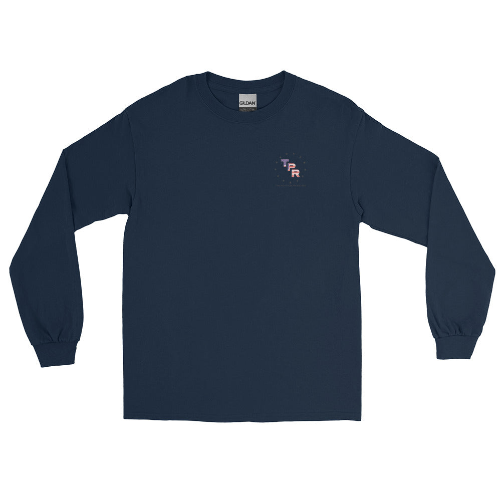 Reaction-1776-not-1619-Longsleeve-shirt-navy-front