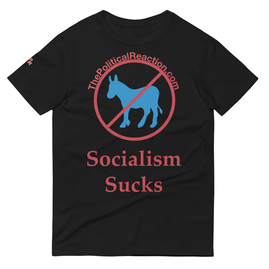 Reaction-Socialism-sucks-bad-donkey-t-shirt-black-front